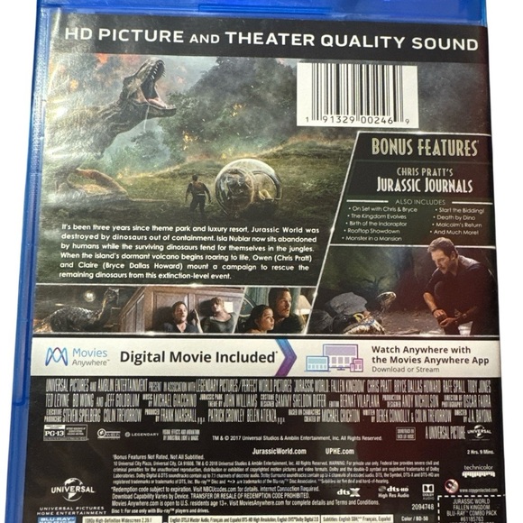 7 MOVIES/$50 Bundle Deal
Jurassic World: Fallen Kingdom Blu-ray - Picture 2 of 4